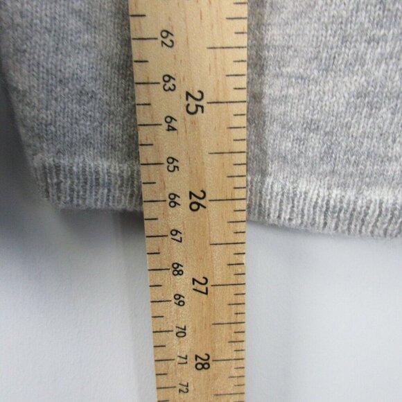 Neiman Marcus Women's 100% Cashmere Sweater L Grey Preppy Trim Beaded 366 - Picture 7 of 8